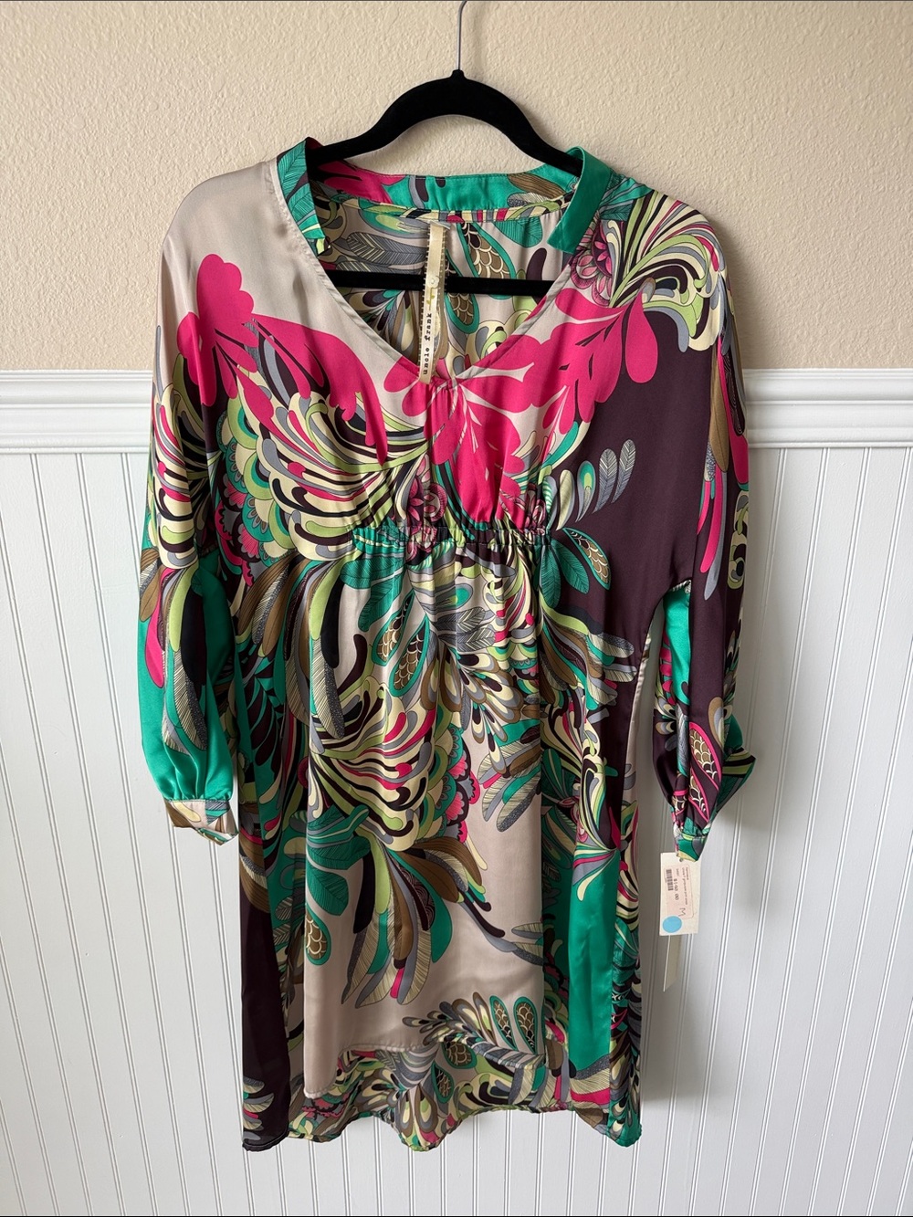 NWT Uncle Frank Multicolor Floral Dress in Green Pink purple WOMEN’s Medium